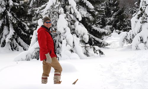 Toad snowshoes deep snow