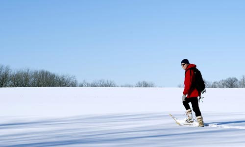 Walking across an open prairie in 2 feet of snow. No problem.